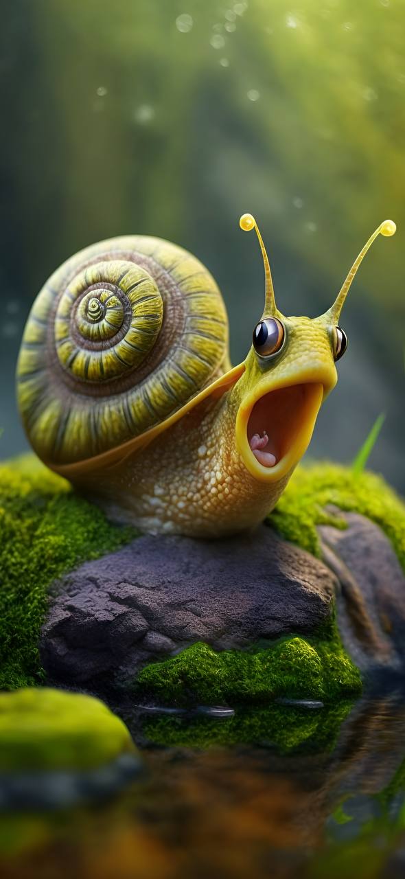 a snail on a turtle
